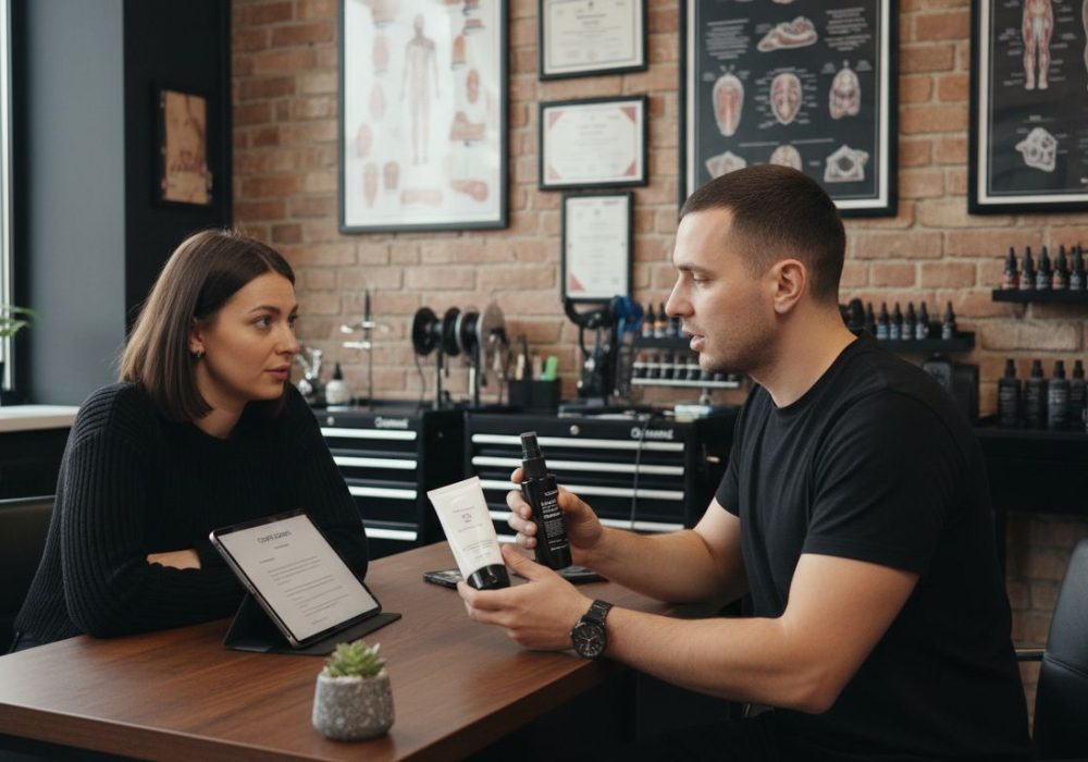 modern tattoo consultation